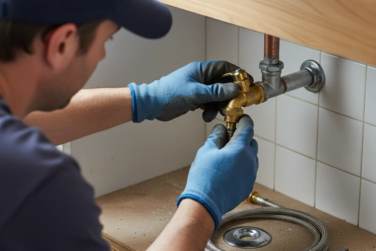 Shutoff valve and fitting work during Faucet and Fixture Repair in Paola